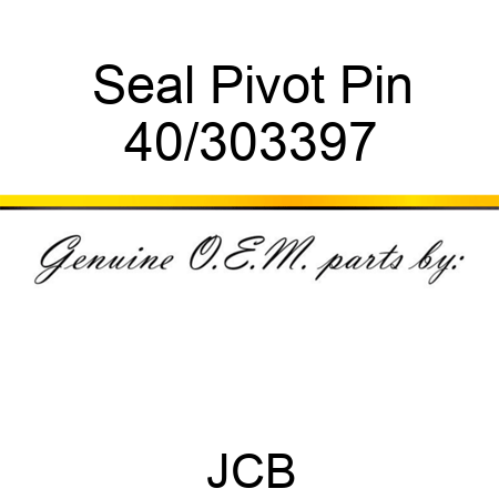 Seal, Pivot Pin 40/303397