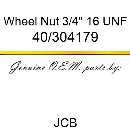 Wheel, Nut, 3/4