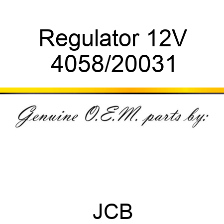 Regulator, 12V 4058/20031