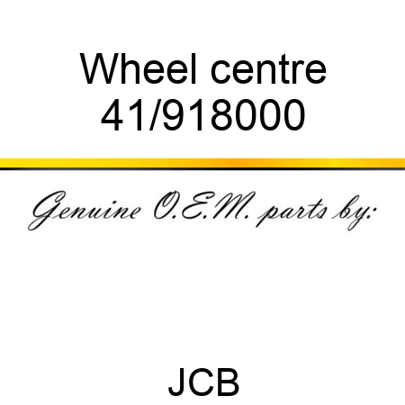 Wheel, centre 41/918000