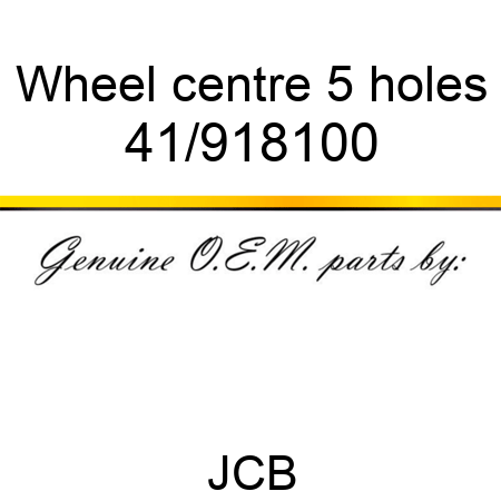 Wheel, centre, 5 holes 41/918100