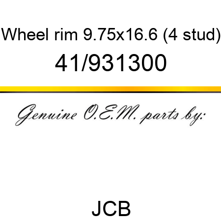 Wheel, rim, 9.75x16.6 (4 stud) 41/931300