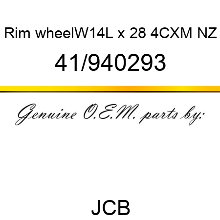 Rim, wheel,W14L x 28, 4CXM NZ 41/940293