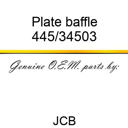 Plate, baffle 445/34503