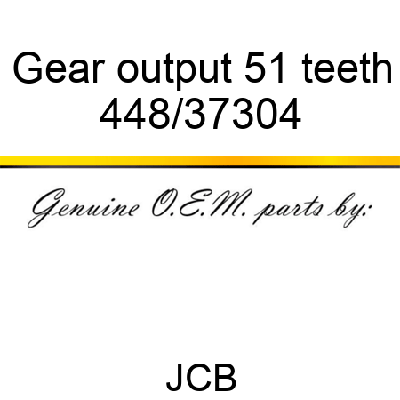 Gear, output, 51 teeth 448/37304