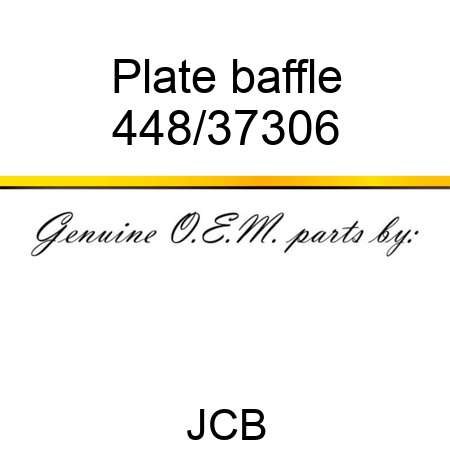 Plate, baffle 448/37306