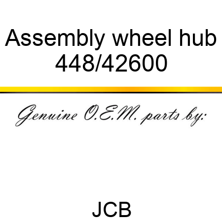 Assembly, wheel hub 448/42600