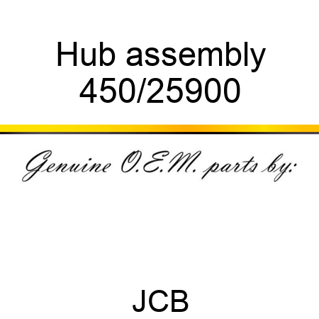 Hub, assembly 450/25900