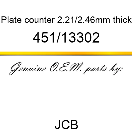 Plate, counter, 2.21/2.46mm thick 451/13302
