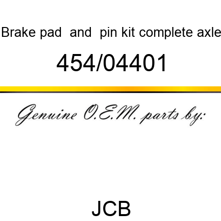 Brake, pad & pin kit, complete axle 454/04401