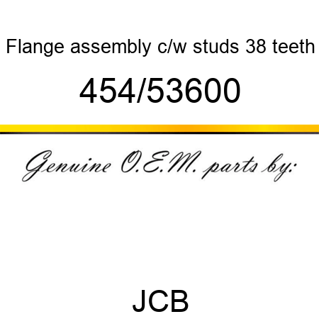 Flange, assembly, c/w studs, 38 teeth 454/53600