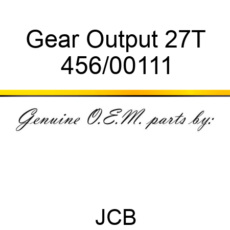 Gear, Output 27T 456/00111