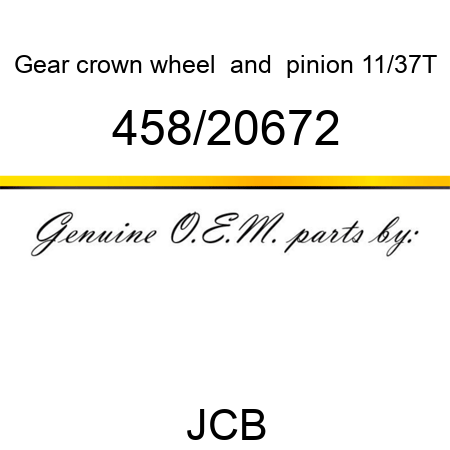 Gear, crown wheel & pinion, 11/37T 458/20672