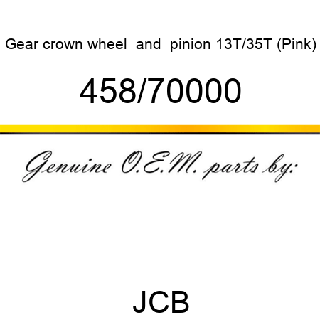 Gear, crown wheel & pinion, 13T/35T (Pink) 458/70000
