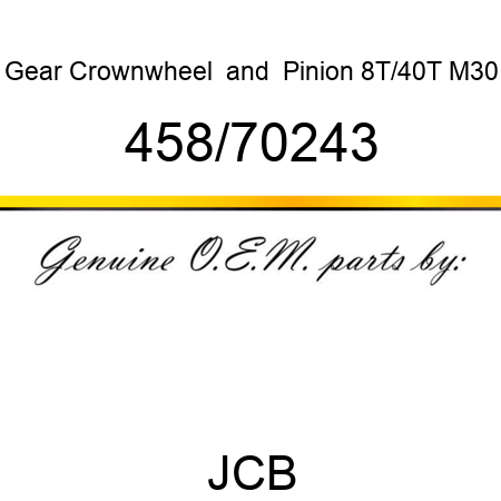Gear, Crownwheel & Pinion, 8T/40T M30 458/70243