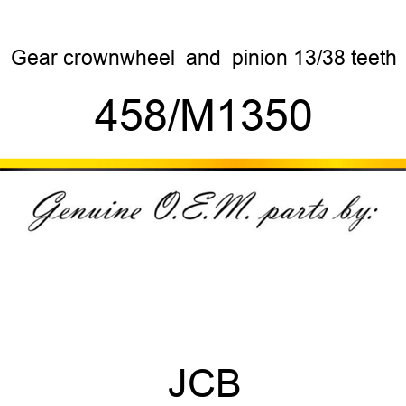 Gear, crownwheel & pinion, 13/38 teeth 458/M1350