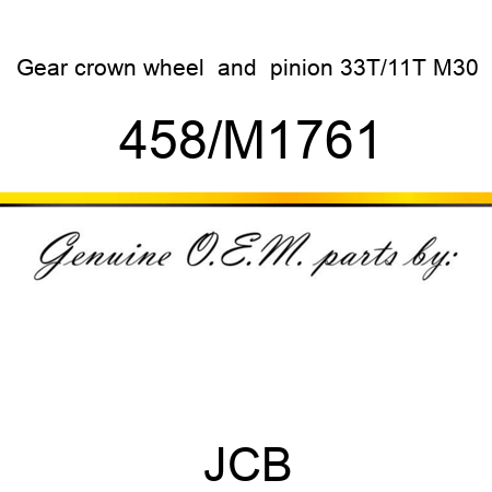 Gear, crown wheel & pinion, 33T/11T M30 458/M1761