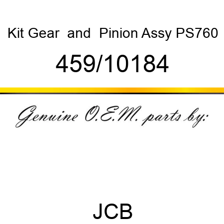 Kit, Gear & Pinion Assy, PS760 459/10184