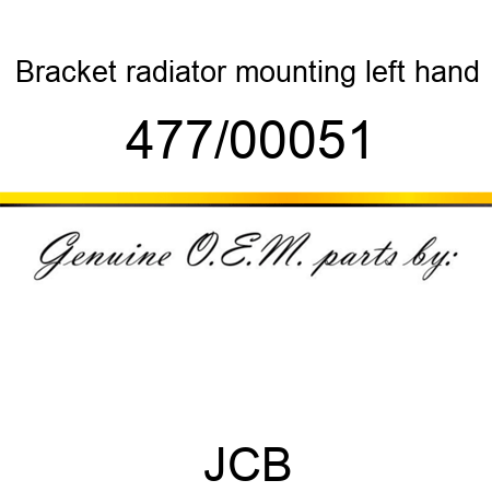 Bracket, radiator mounting, left hand 477/00051