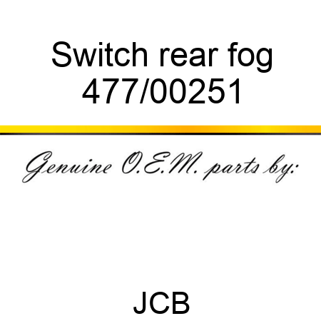 Switch, rear fog 477/00251