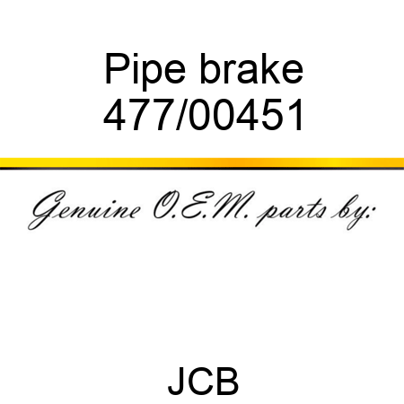 Pipe, brake 477/00451