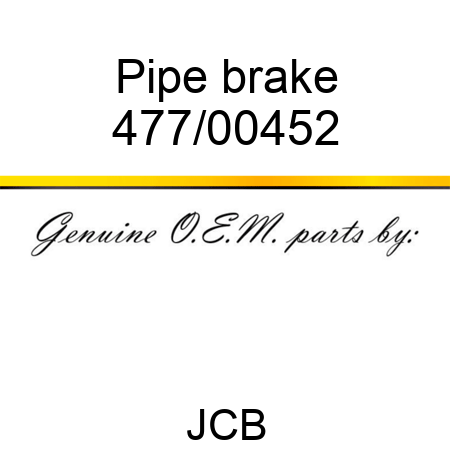 Pipe, brake 477/00452