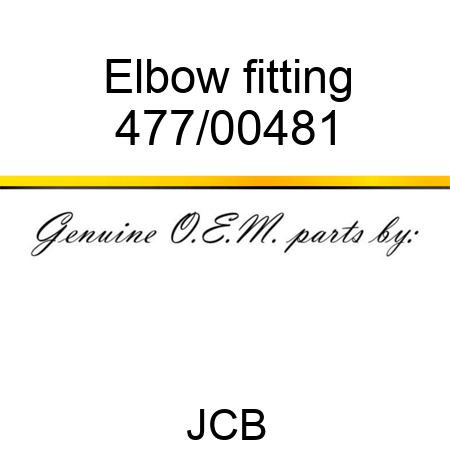 Elbow, fitting 477/00481