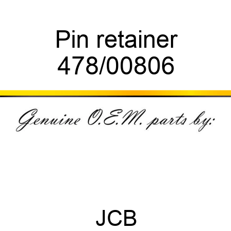 Pin, retainer 478/00806