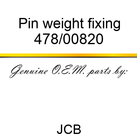 Pin, weight fixing 478/00820