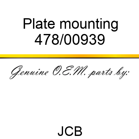 Plate, mounting 478/00939
