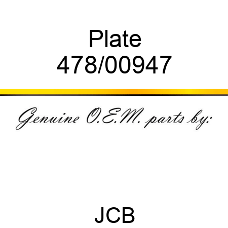 Plate 478/00947