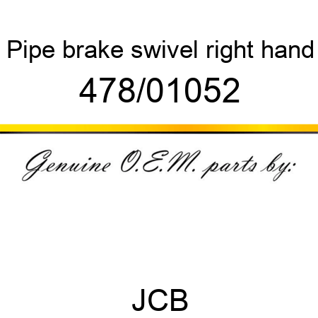 Pipe, brake swivel, right hand 478/01052