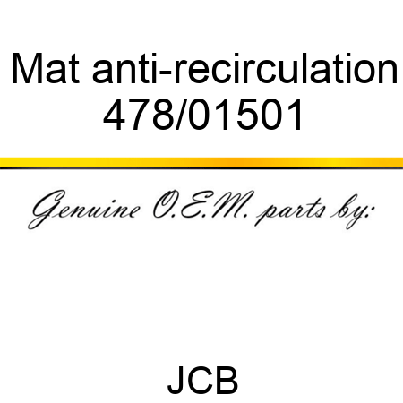 Mat, anti-recirculation 478/01501