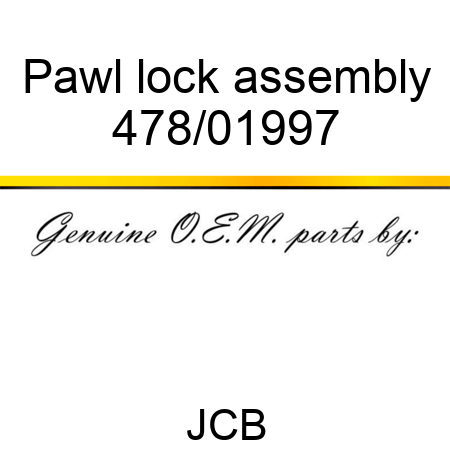Pawl, lock assembly 478/01997