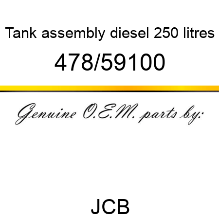 Tank, assembly, diesel 250 litres 478/59100