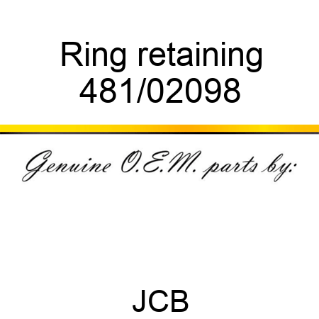 Ring, retaining 481/02098