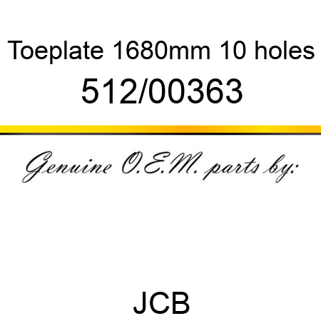Toeplate, 1680mm, 10 holes 512/00363