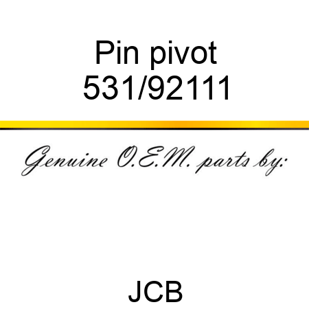 Pin, pivot 531/92111