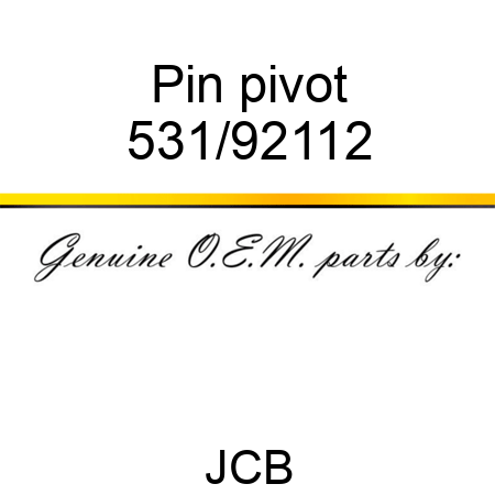 Pin, pivot 531/92112