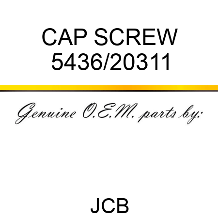 CAP SCREW 5436/20311