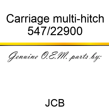 Carriage, multi-hitch 547/22900