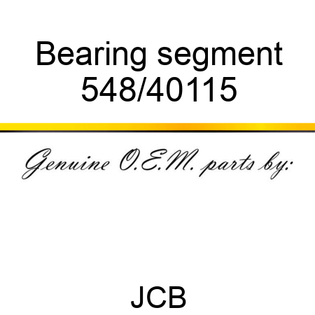 Bearing, segment 548/40115