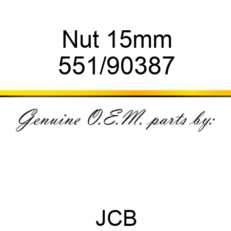 Nut, 15mm 551/90387