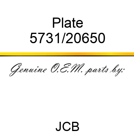 Plate 5731/20650