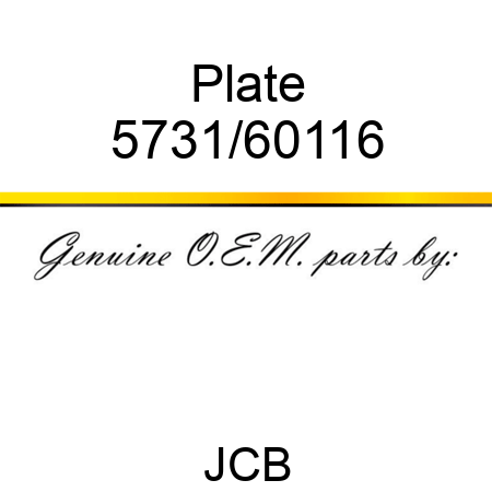 Plate 5731/60116