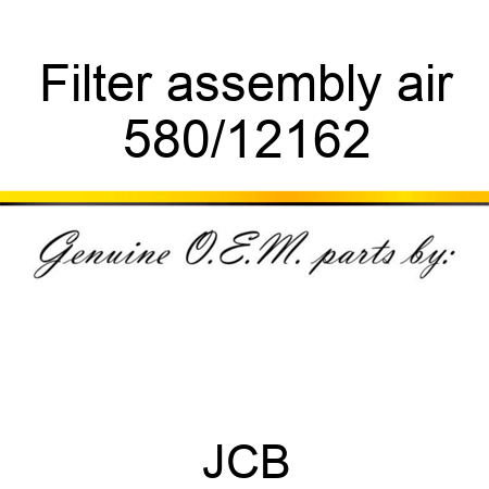 Filter, assembly, air 580/12162