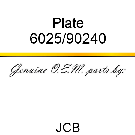 Plate 6025/90240