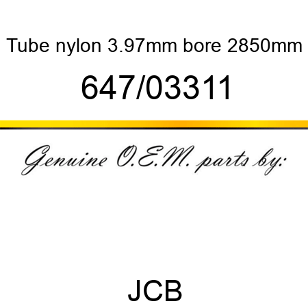 Tube, nylon 3.97mm bore, 2850mm 647/03311