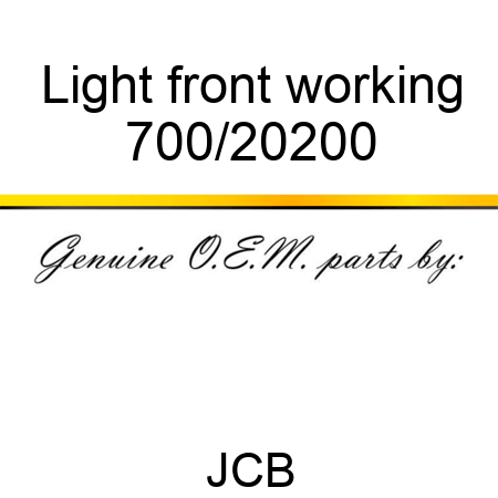 Light, front working 700/20200