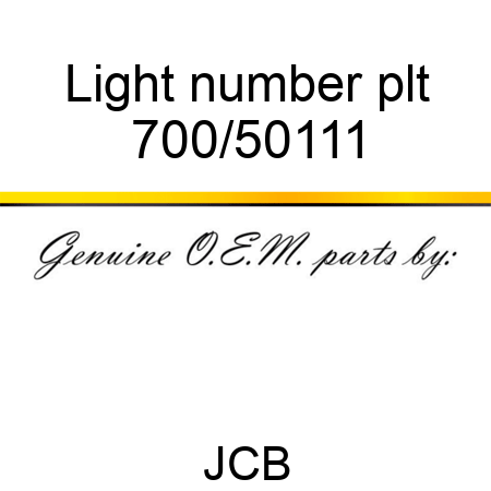 Light, number plt 700/50111